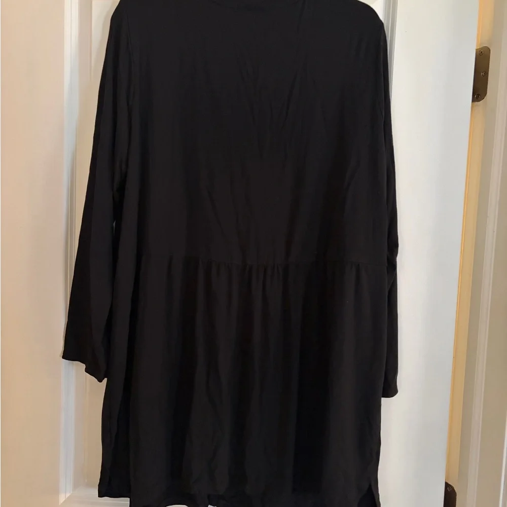 J.Jill Women's Black Button-Up Tunic Dress - Picture 3 of 4